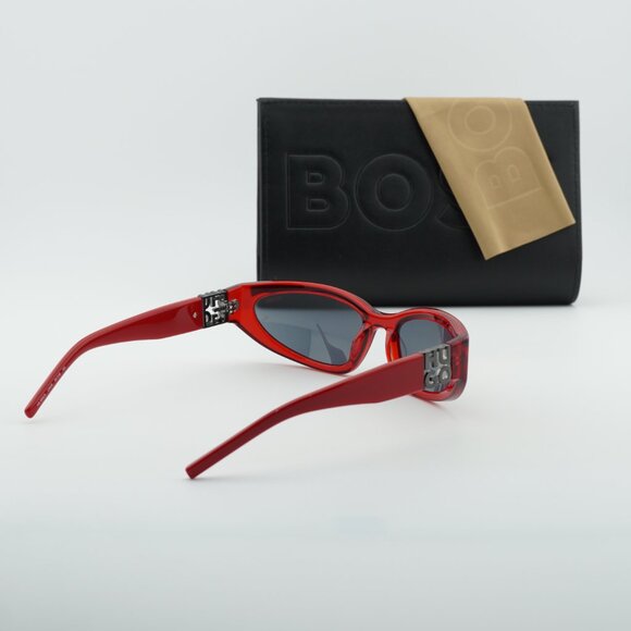 HUGO HG 1255/S 0C9A IR Oval Sunglasses - Red/Smoke main image 8